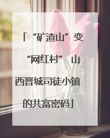 “矿渣山”变“网红村” 山西晋城司徒小镇的共富密码