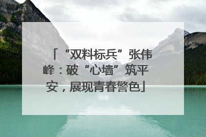 “双料标兵”张伟峰：破“心墙”筑平安，展现青春警色