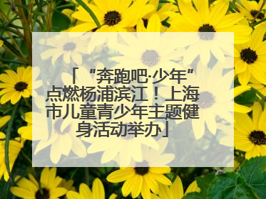 “奔跑吧·少年”点燃杨浦滨江！上海市儿童青少年主题健身活动举办
