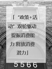 “政策+活动”双轮驱动 提振消费能力 释放消费潜力