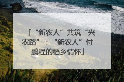 “新农人”共筑“兴农路”：“新农人”付鹏程的稻乡情怀