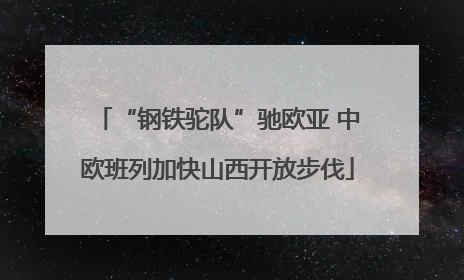 “钢铁驼队”驰欧亚 中欧班列加快山西开放步伐
