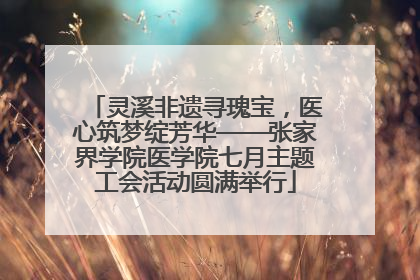 灵溪非遗寻瑰宝，医心筑梦绽芳华——张家界学院医学院七月主题工会活动圆满举行