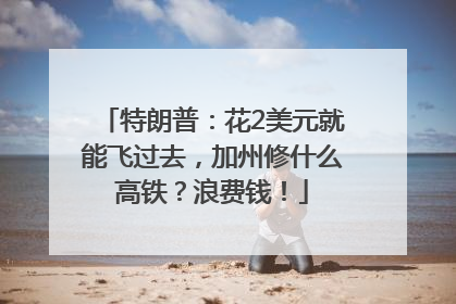 特朗普：花2美元就能飞过去，加州修什么高铁？浪费钱！