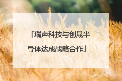 瑞声科技与创晟半导体达成战略合作