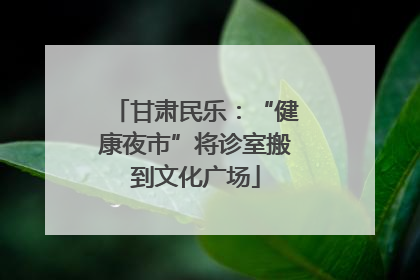 甘肃民乐：“健康夜市”将诊室搬到文化广场