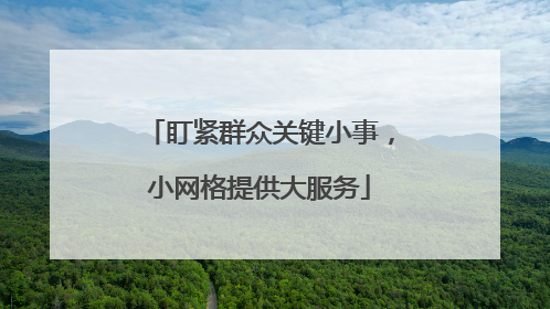 盯紧群众关键小事，小网格提供大服务