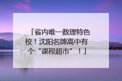 省内唯一数理特色校！沈阳名牌高中有个“课程超市”！