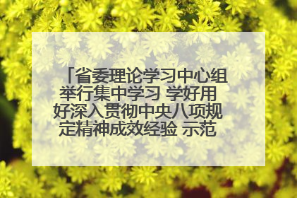 省委理论学习中心组举行集中学习 学好用好深入贯彻中央八项规定精神成效经验 示范带头持续推动全省学习教育走深走实