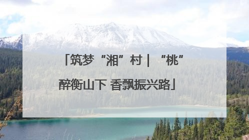 筑梦“湘”村｜“桃”醉衡山下 香飘振兴路