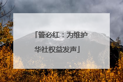 管必红：为维护华社权益发声