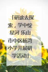 研途去探索，学中绽星河 乐山市中区杨湾小学开展研学活动