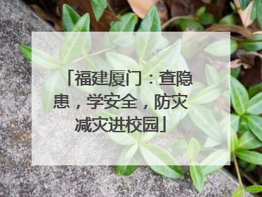 福建厦门：查隐患，学安全，防灾减灾进校园