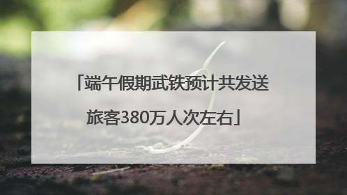 端午假期武铁预计共发送旅客380万人次左右