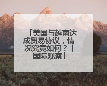 美国与越南达成贸易协议，情况究竟如何？丨国际观察