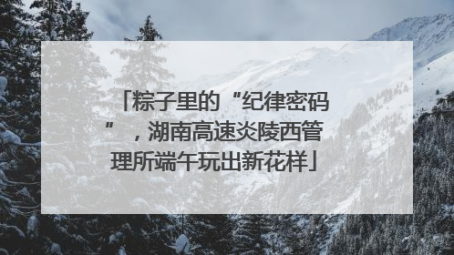 粽子里的“纪律密码”，湖南高速炎陵西管理所端午玩出新花样