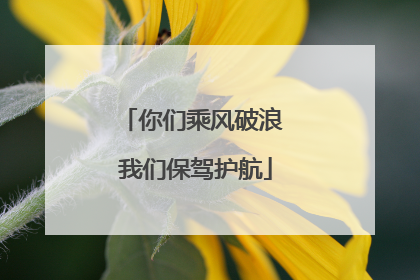 你们乘风破浪 我们保驾护航
