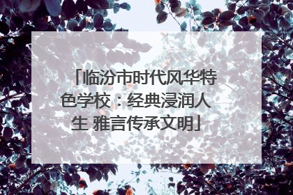 临汾市时代风华特色学校：经典浸润人生 雅言传承文明