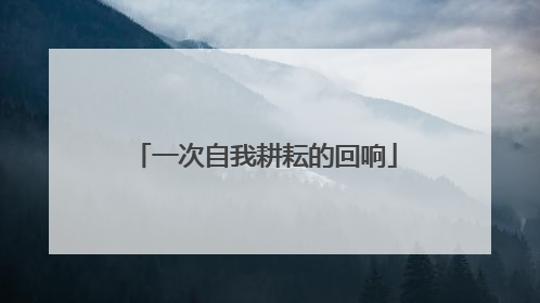 一次自我耕耘的回响