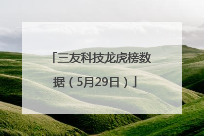 三友科技龙虎榜数据（5月29日）