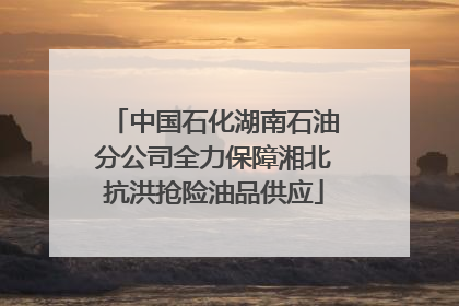 中国石化湖南石油分公司全力保障湘北抗洪抢险油品供应