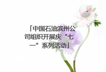 中国石油滨州公司组织开展庆“七一”系列活动
