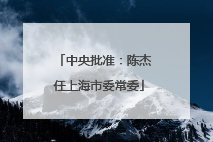 中央批准：陈杰任上海市委常委