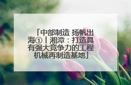 中部制造 扬帆出海①丨湘潭：打造具有强大竞争力的工程机械再制造基地