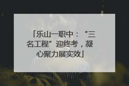 乐山一职中：“三名工程”迎终考，凝心聚力展实效