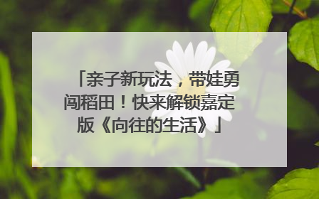 亲子新玩法，带娃勇闯稻田！快来解锁嘉定版《向往的生活》