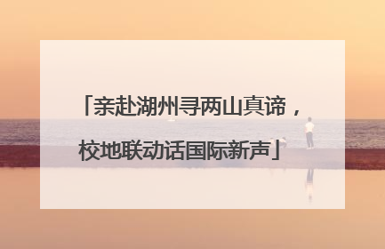 亲赴湖州寻两山真谛，校地联动话国际新声
