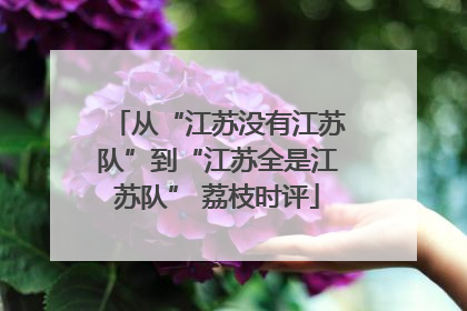 从“江苏没有江苏队”到“江苏全是江苏队” 荔枝时评