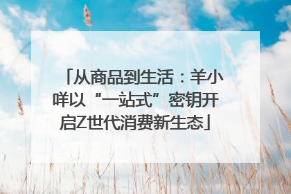 从商品到生活：羊小咩以“一站式”密钥开启Z世代消费新生态