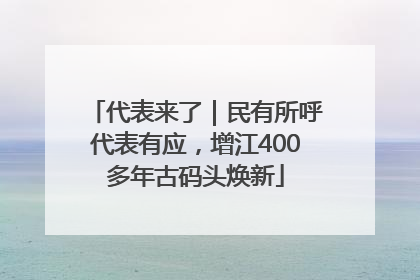 代表来了｜民有所呼代表有应，增江400多年古码头焕新