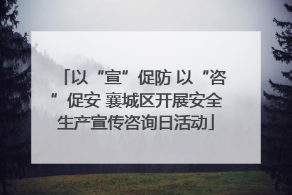 以“宣”促防 以“咨”促安 襄城区开展安全生产宣传咨询日活动