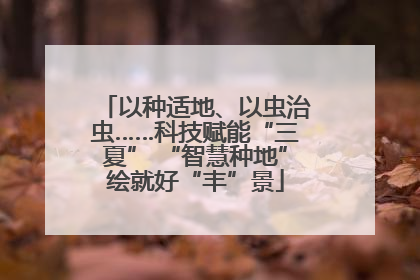 以种适地、以虫治虫……科技赋能“三夏” “智慧种地”绘就好“丰”景
