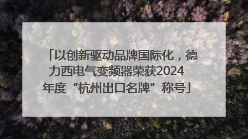 以创新驱动品牌国际化，德力西电气变频器荣获2024年度“杭州出口名牌”称号