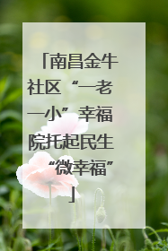 南昌金牛社区“一老一小”幸福院托起民生“微幸福”