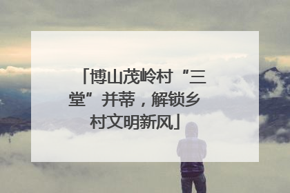 博山茂岭村“三堂”并蒂，解锁乡村文明新风
