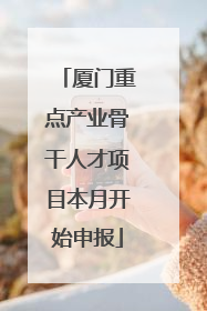 厦门重点产业骨干人才项目本月开始申报