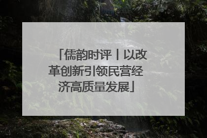 儒韵时评丨以改革创新引领民营经济高质量发展