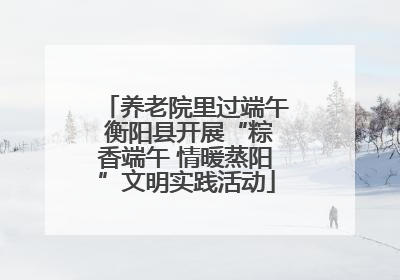 养老院里过端午 衡阳县开展“粽香端午 情暖蒸阳”文明实践活动