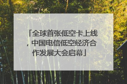 全球首张低空卡上线，中国电信低空经济合作发展大会启幕