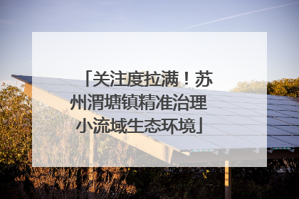 关注度拉满！苏州渭塘镇精准治理小流域生态环境