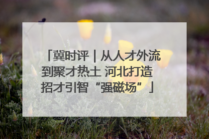 冀时评｜从人才外流到聚才热土 河北打造招才引智“强磁场”