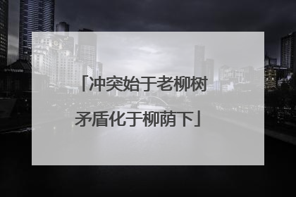 冲突始于老柳树 矛盾化于柳荫下