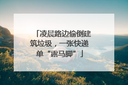 凌晨路边偷倒建筑垃圾，一张快递单“露马脚”