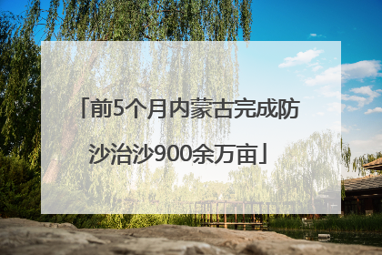 前5个月内蒙古完成防沙治沙900余万亩
