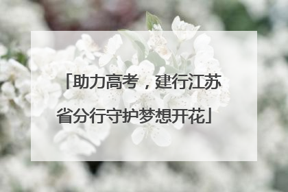 助力高考，建行江苏省分行守护梦想开花