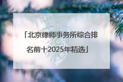 北京律师事务所综合排名前十2025年精选